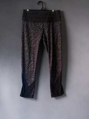 lululemon athletica Black Patterned Crop Leggings